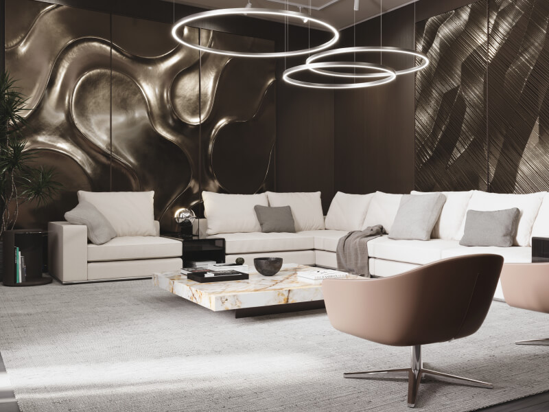 Alchymia Madison Sofa Near Small Tables