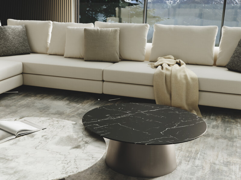 Alchymia MIchel Sofa Near Small Tables