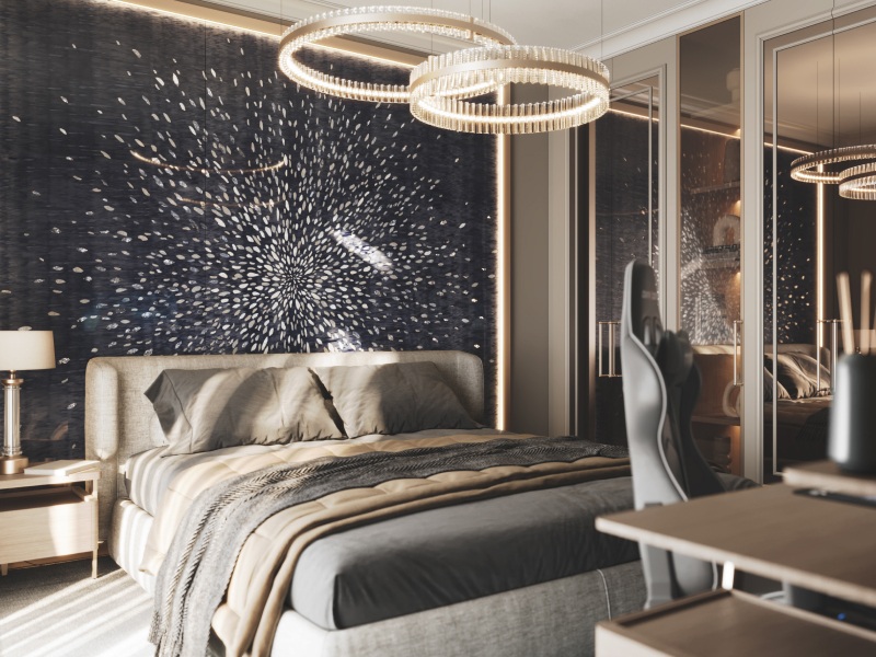 Alchymia Galaxy Wall Decor Near Bed