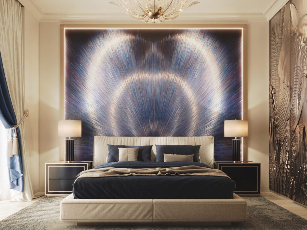 Alchymia Midnight Wall Decor Near Bed